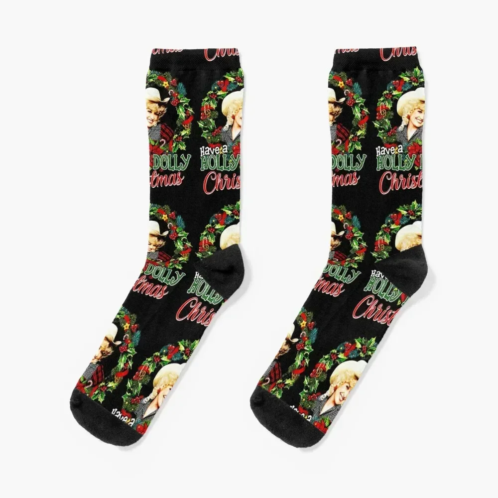 

Have A Holly Dolly Christmas Funny Socks retro new year Male Socks Women's