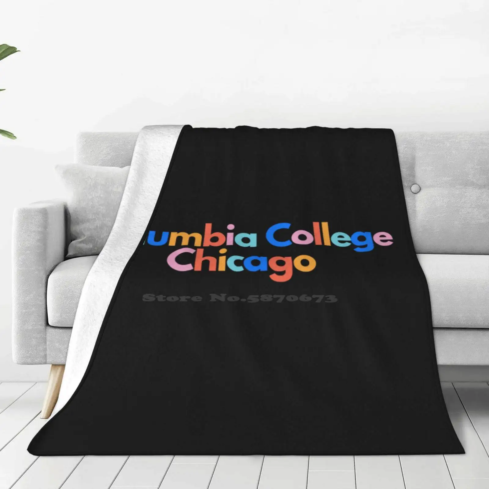 Columbia College Chicago Color Block Super Warm Soft Blankets Throw On Sofa/Bed/Travel Columbia College Chicago University