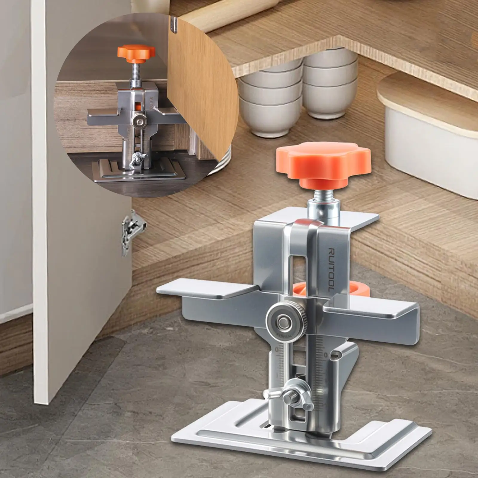 Cabinet Clamps Stainless Steel Door Mounting Jig with Adjustable Range for Hinge Installation Tool
