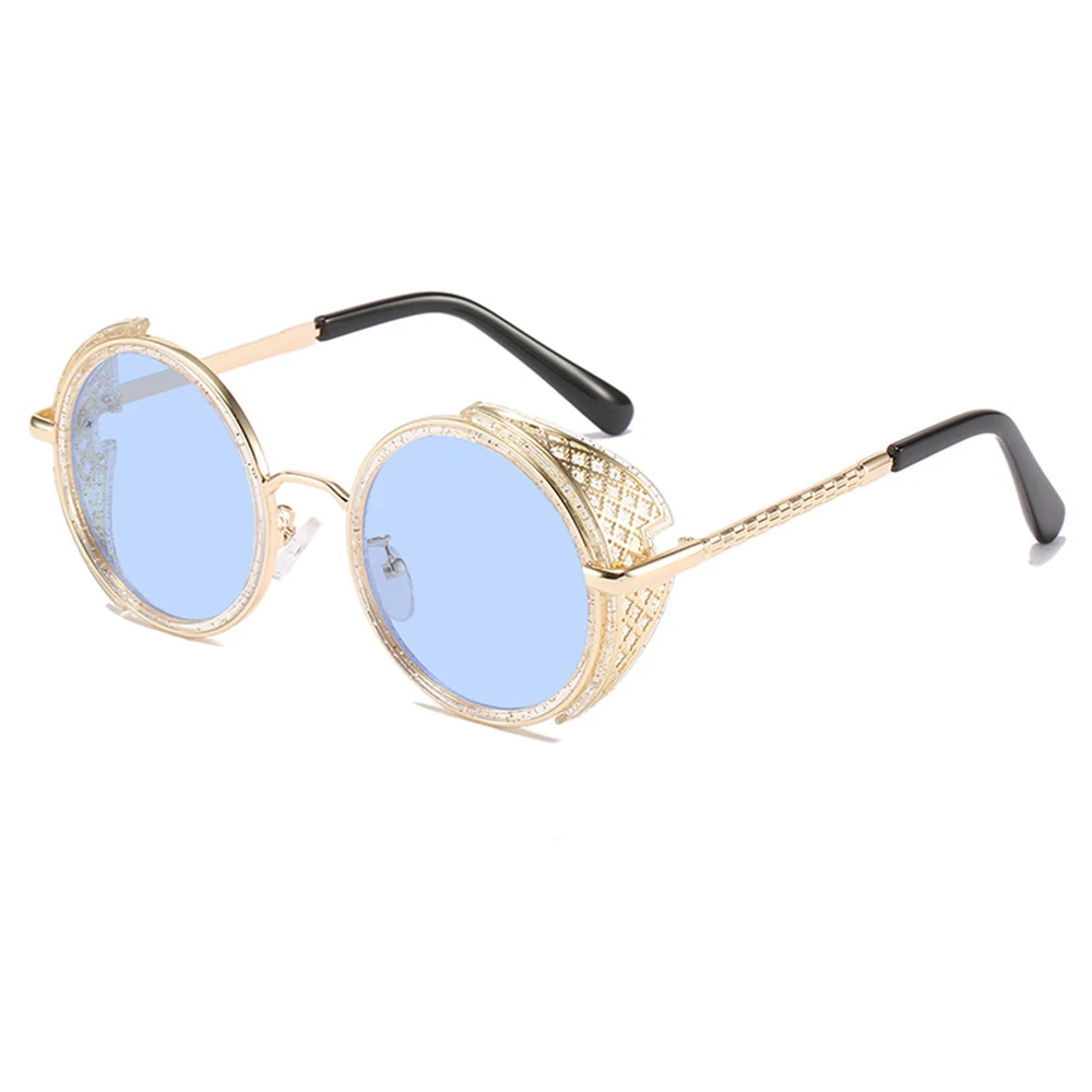 إطار دائري Steampunk الربيع النظارات الشمسية للنساء الرجال العلامة التجارية تصميم القيادة فاسق نظارات شمسية موضة الرجعية الذكور السيدات النظارات