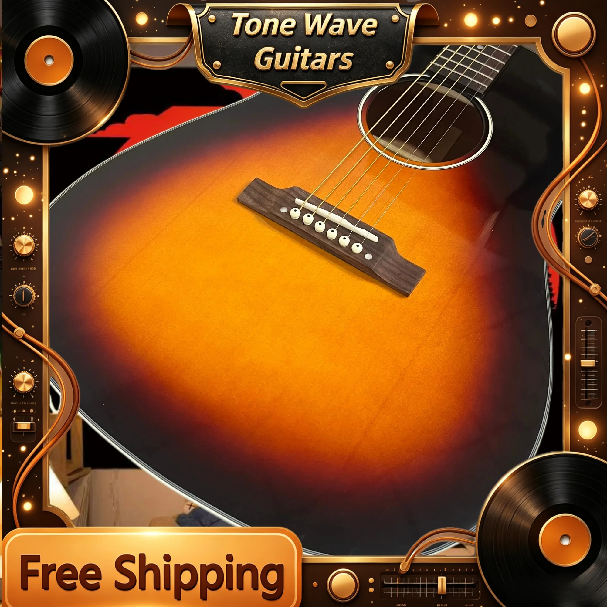 2026 Nice Product J45 Series Solid Top Fixed Bridge Warm Tone Acoustic Guitar  Glossy Paint Handcrafted Professional Performance