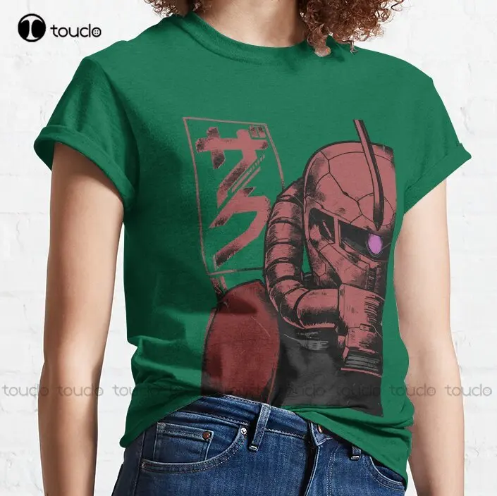 Zaku Half Face Gundam Anime Classic T-Shirt Cheap Tshirts Custom Aldult Teen Unisex Digital Printing Tee Shirts Custom Gift