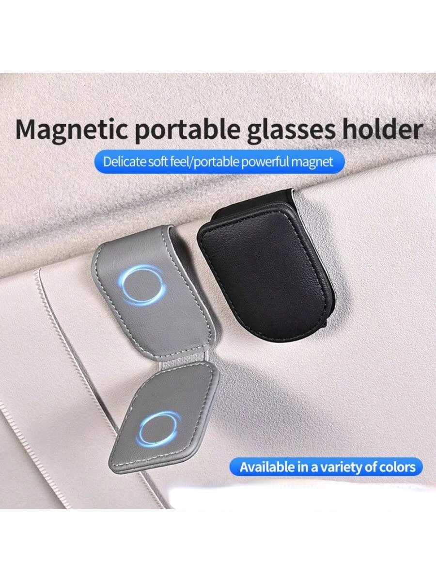 Sunglasses Holders For Car,  PU Leather Sunglasses Clip For Car Visor, Glasses Hanger Clip, Car Interior Visor Accessories