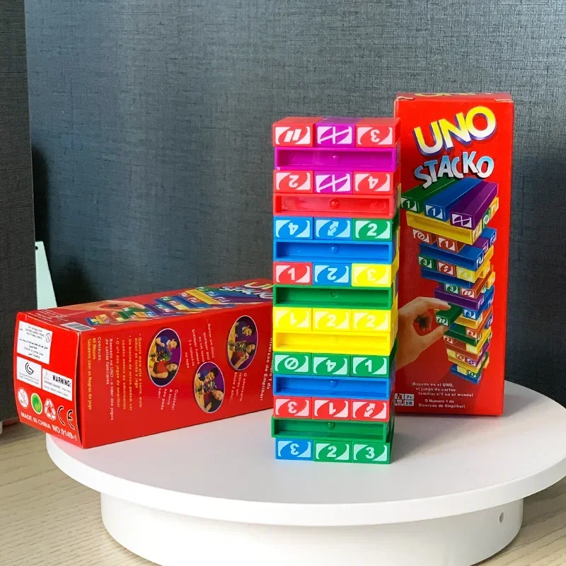 @Stacko UNO Card Board Games Family Entertainment Poker Party Early Education Puzzle Stackoed Toys Playing Cards Birthday Gift