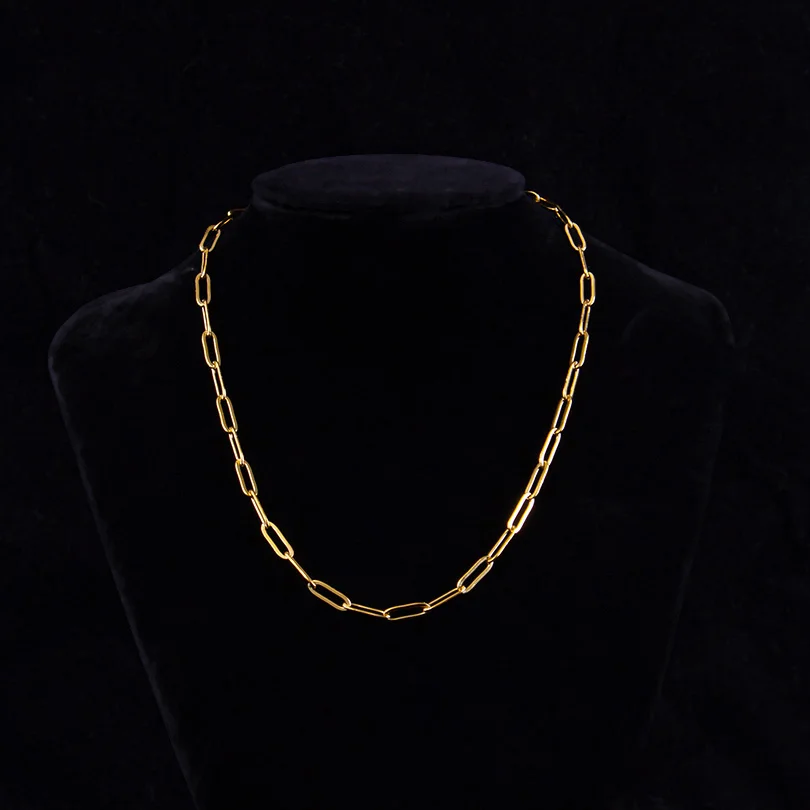 1/5/10PCS Hollow Out Long Geometric Chain Necklace For Women Men Accessories Simple Jewelry Fashion Stainless Steel Chain Choker