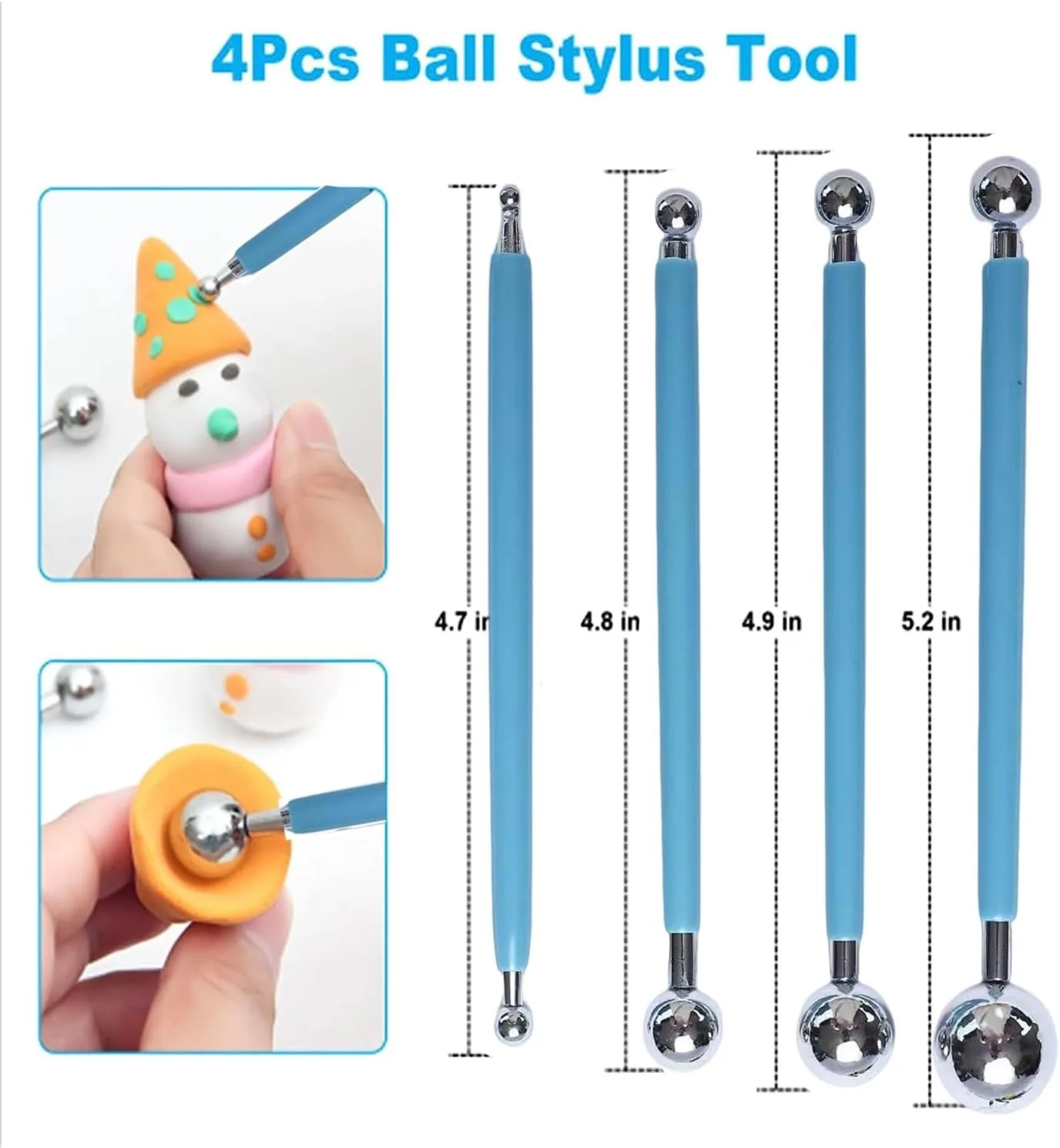 11Pcs Ball Stylus Clay Modeling Sculpting Tools Dotting Tools Pottery Supplies Tools Pottery Tools Air Dry Clay Tool Set