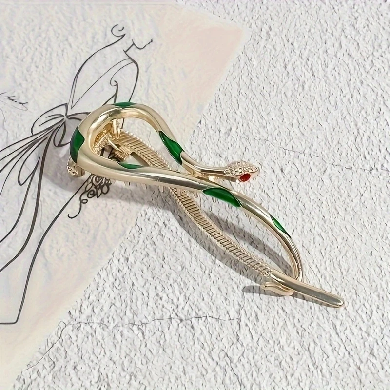 1 Stück Zinklegierung Strass-Schlangen-Haarschmuck, Retro Elegante Hochwertige Haarnadel, Vier Jahreszeiten Persönlicher Vielseitiger Kopfschmuck, Passend für Alle Anlässe – Detail 7
