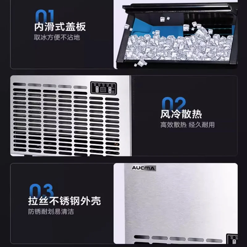 

Commercial Ice Maker for Bar Cafeteria Ice Cube Machine High Ice Yield & Storage Home Appliance