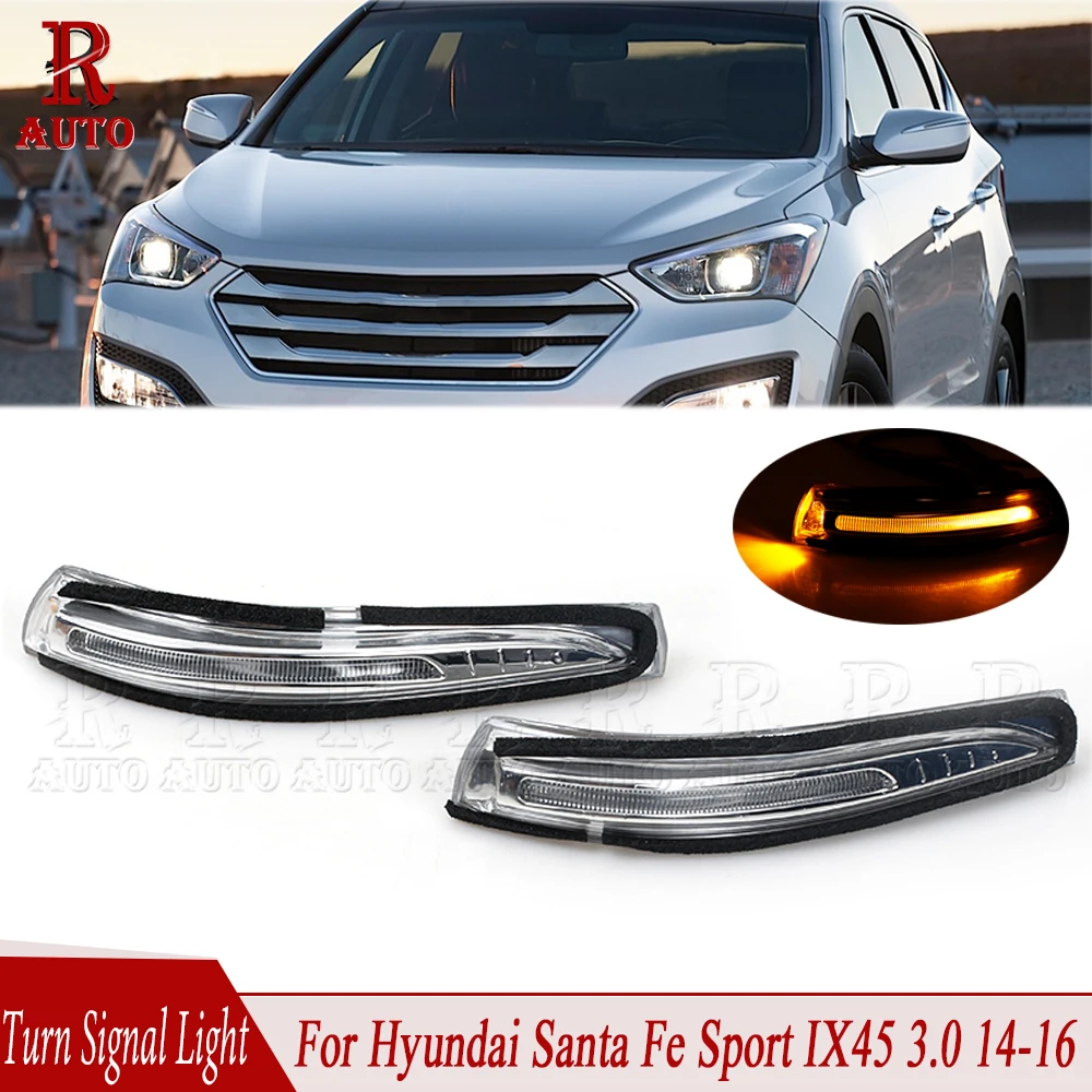 

Car LED Turn Signal Light Rearview Mirror Blink Flasher Lamp For Hyundai Santa Fe Sport IX45 3.0 2014 2015 2016 876232W000