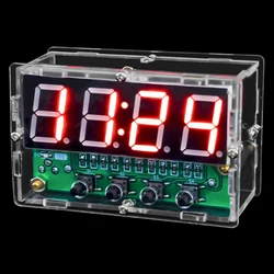 DIY Electronic Clock Multi-function Digital Clock Electronic Soldering Kits with Power Supply Cable
