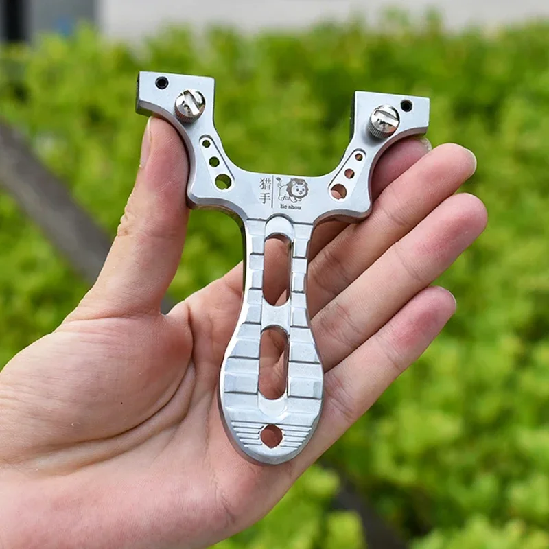 All-metal One-piece Professional Hunting Slingshot Alloy Straight Handle Lightweight And Strong Hunting Sling For Accurate Shoot
