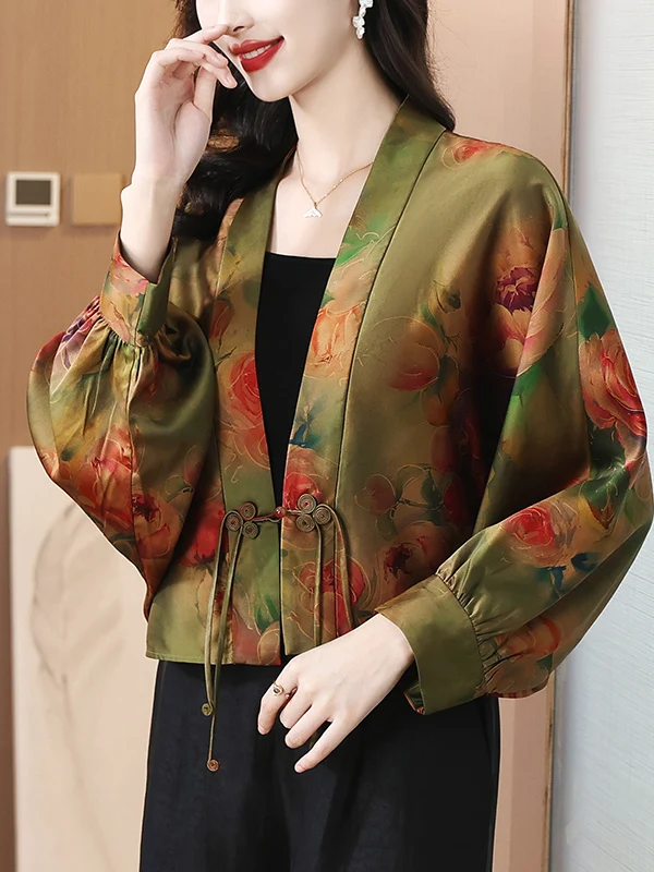 

New Chinese Sle National Trend Xiangyun Silk irt Cover Belly Satin Mom Hangzhou Vinegar Acetate High End irt