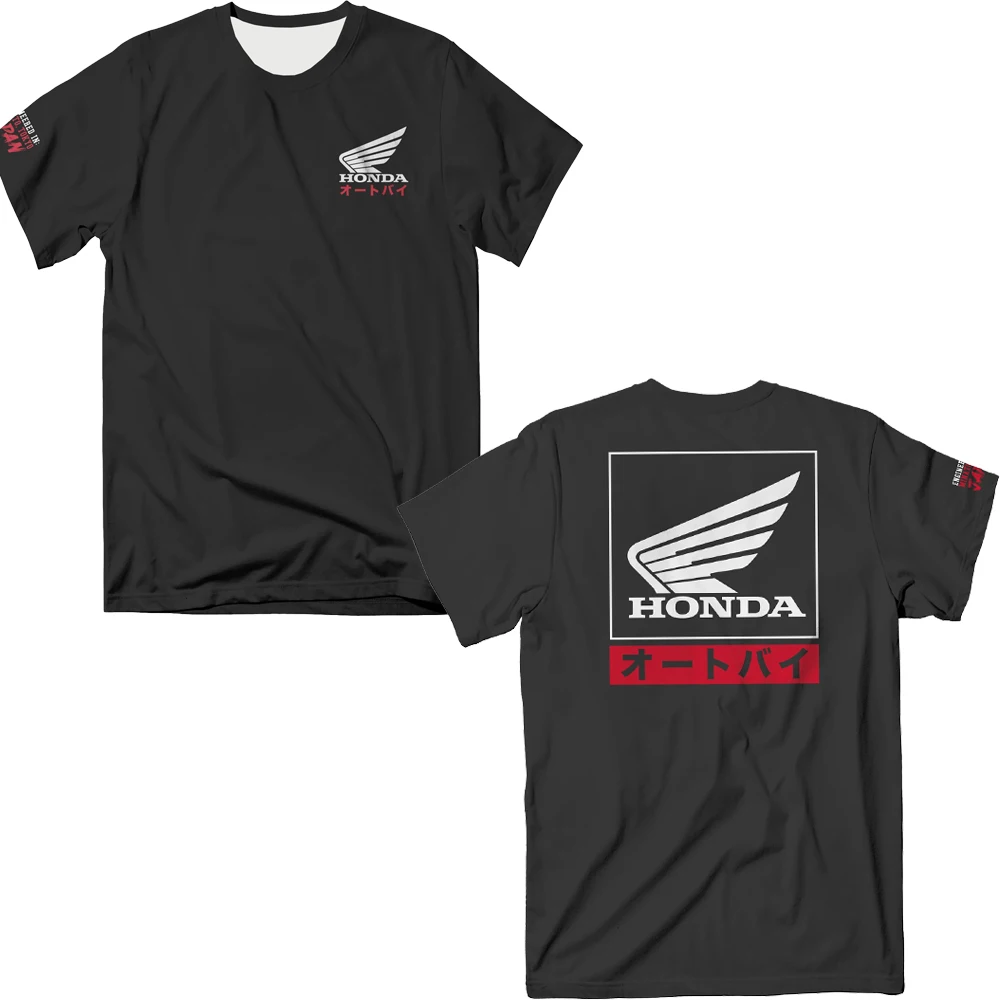 هوندا موضة عادية ريترو الهيب هوب تي شيرت الرجال والنساء مريحة سترة رياضية علوية الصيف المتضخم تنفس التجفيف السريع قميص #1