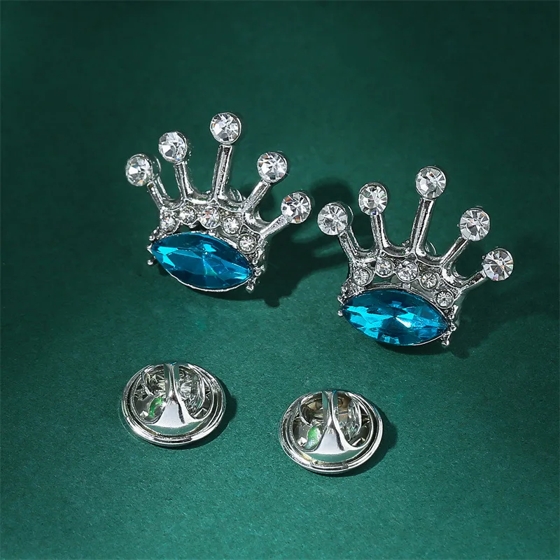 Korean version of the new shirt collar pin corsage fashion crown brooch fashion temperament collar accessories unisex