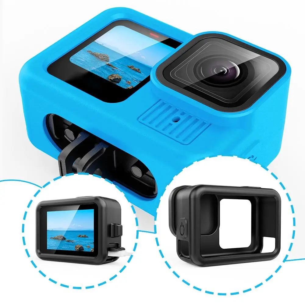 กล้องแอคชั่นแคมเมราสําหรับ GoPro 13 ซิลิโคนสําหรับ GoPro 13 กรณีฝาครอบกล้องป้องกันสําหรับอุปกรณ์ Gopro E7C0