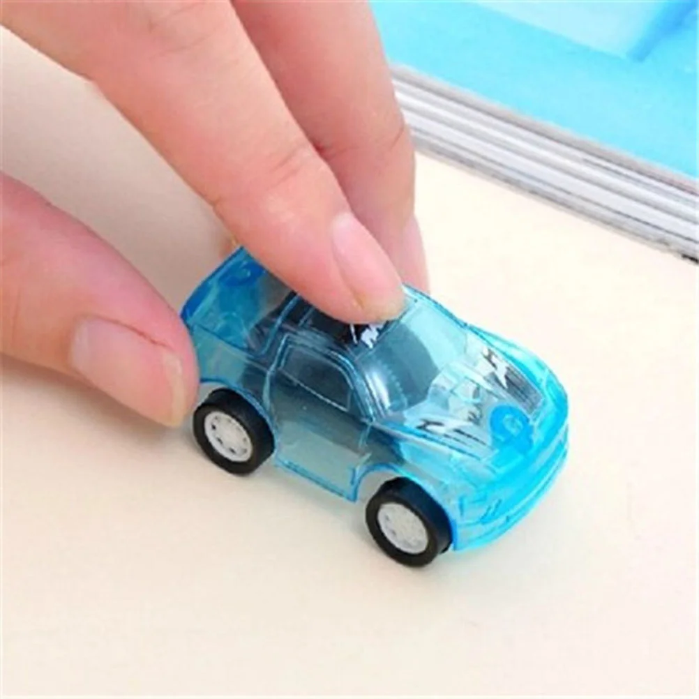 20szt Mini Pull Back Car Toy Przezroczyste małe pojazdy Zabawki Plastikowe zabawne samochody dla dzieci Maluch (losowy kolor)