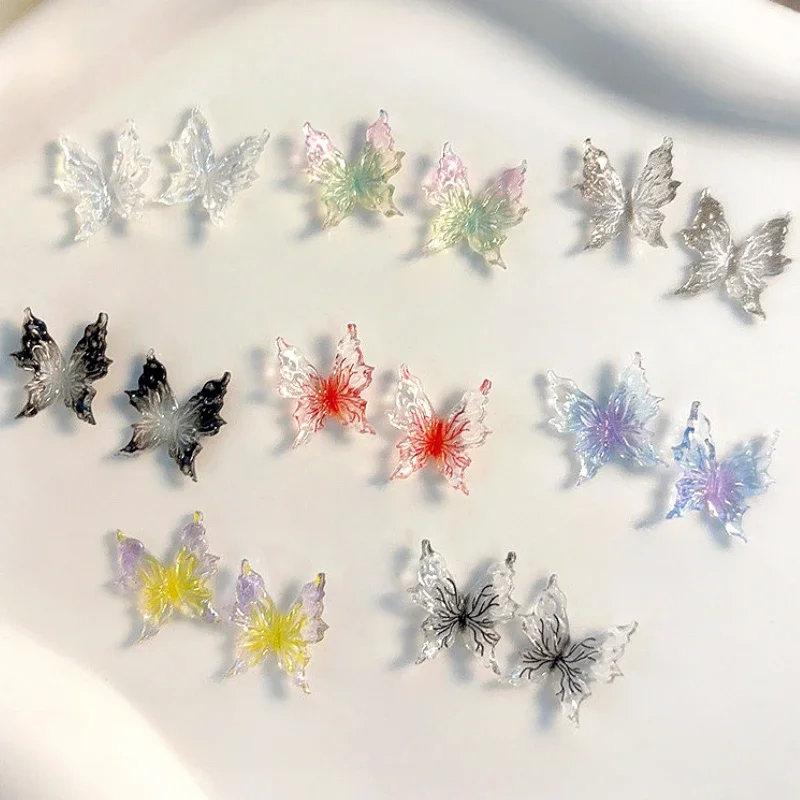 الملونة التدرج الراتنج الجليد شفافة فراشة مسمار التدريبات مسمار الفن زينة DIY بها بنفسك مانيكير أداة الملحقات بالجملة