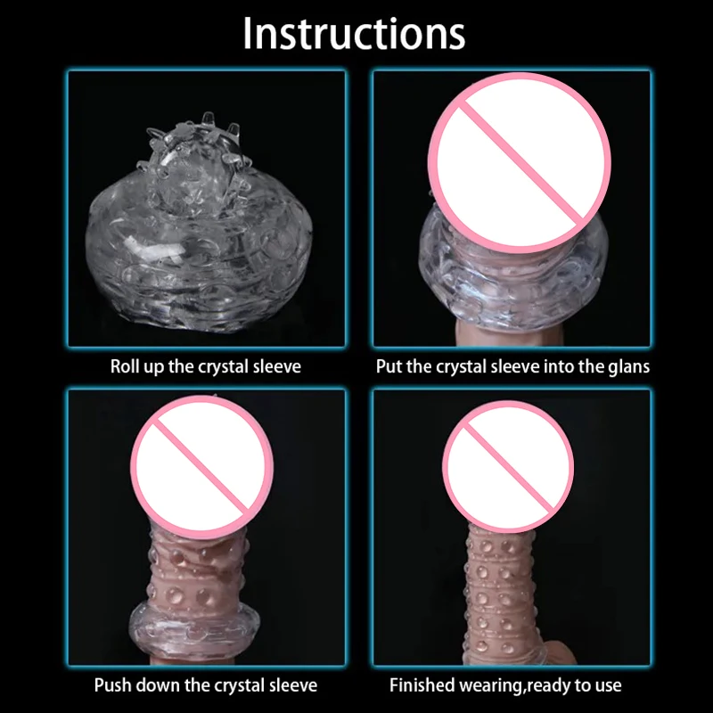 大人用の再利用可能なコンドームスリーブ,陰茎の拡大,時間遅延,スパイク,クリトリスマッサージ,大人の大人のおもちゃ,透明なカバー