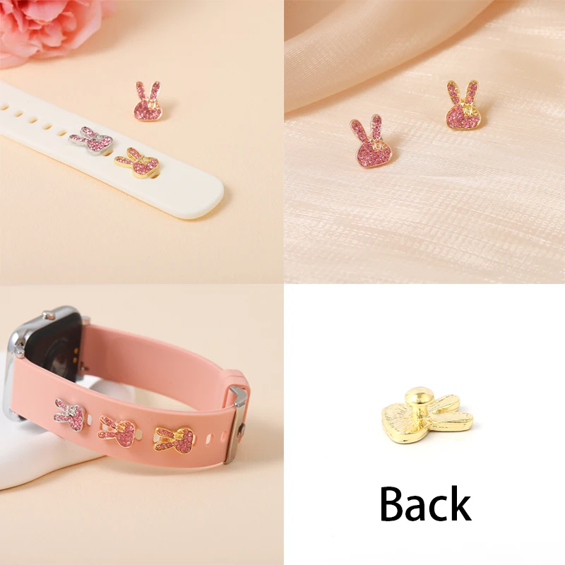 Cartoon Decorative Charms for Iwatch Animal Cute Accessories Ornaments Silicone Strap Charms Nails for Apple Watch Charm Jewelry