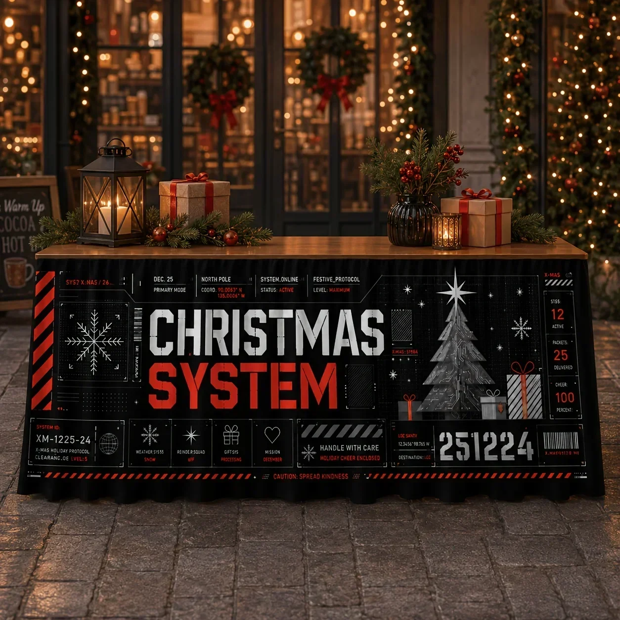 Suitable for Christmas holiday party table decoration, machine-made tablecloths, suitable for families and buffets