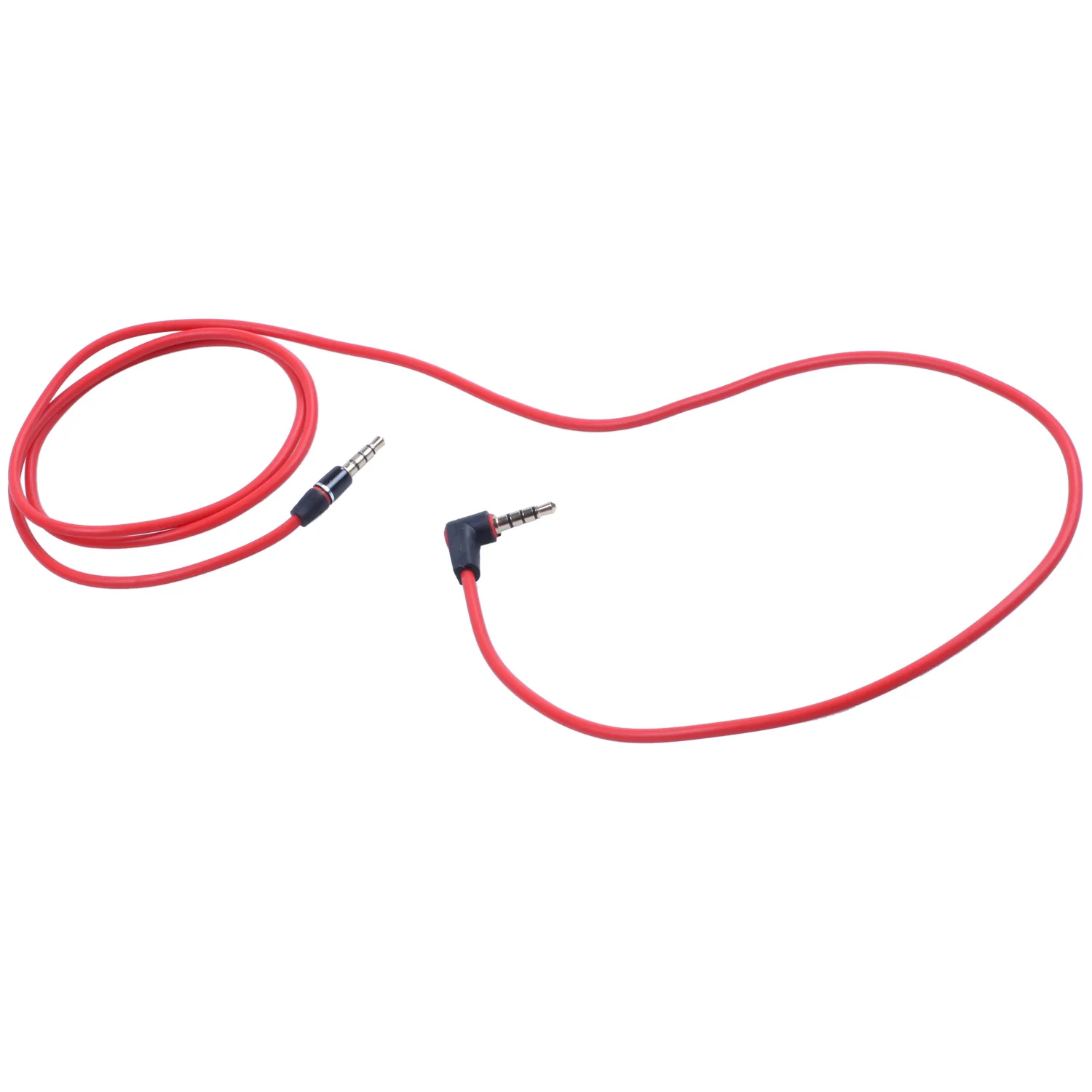 3.5mm 1/8 inch Male to Male 4 Pole Car AUX Audio Cord Cable Record Headphone RED