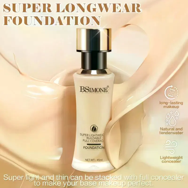 BSIMONE リキッドファンデーションフェイスベースメイクアップ防水フェイスコレクター保湿剤フェイスコンシーラー化粧品 6 色