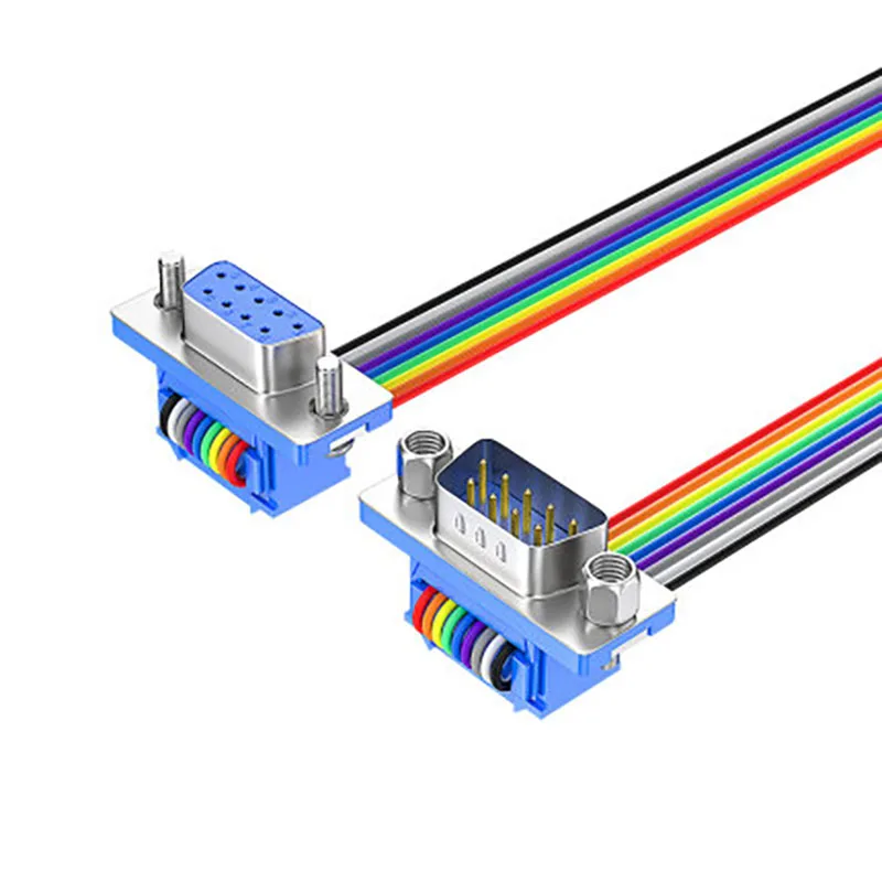 Pure Copper DB9/15/25/37 PIN Male To Female Gender Changer Coupler Adapter Rainbow Serial Extension Cable