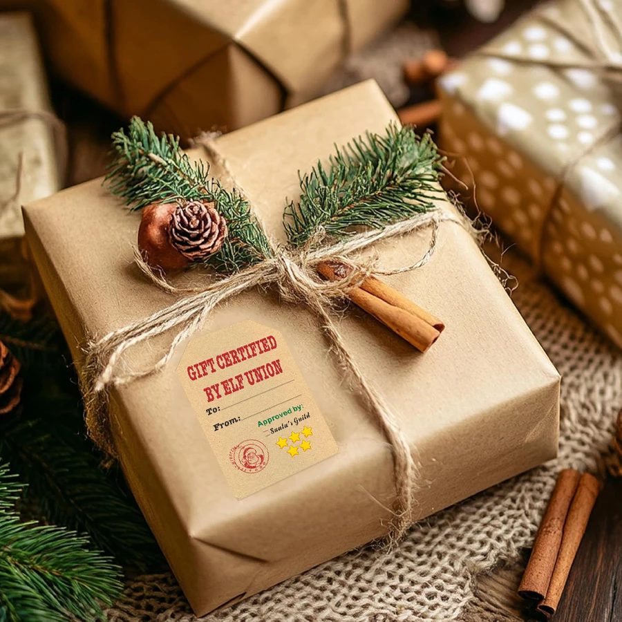 80 autocollants pour étiquettes cadeaux de Noël - Étiquettes nominatives auto-adhésives pour cadeaux de Noël, emballage cadeau, sacs de vacances et autocollants DIY.