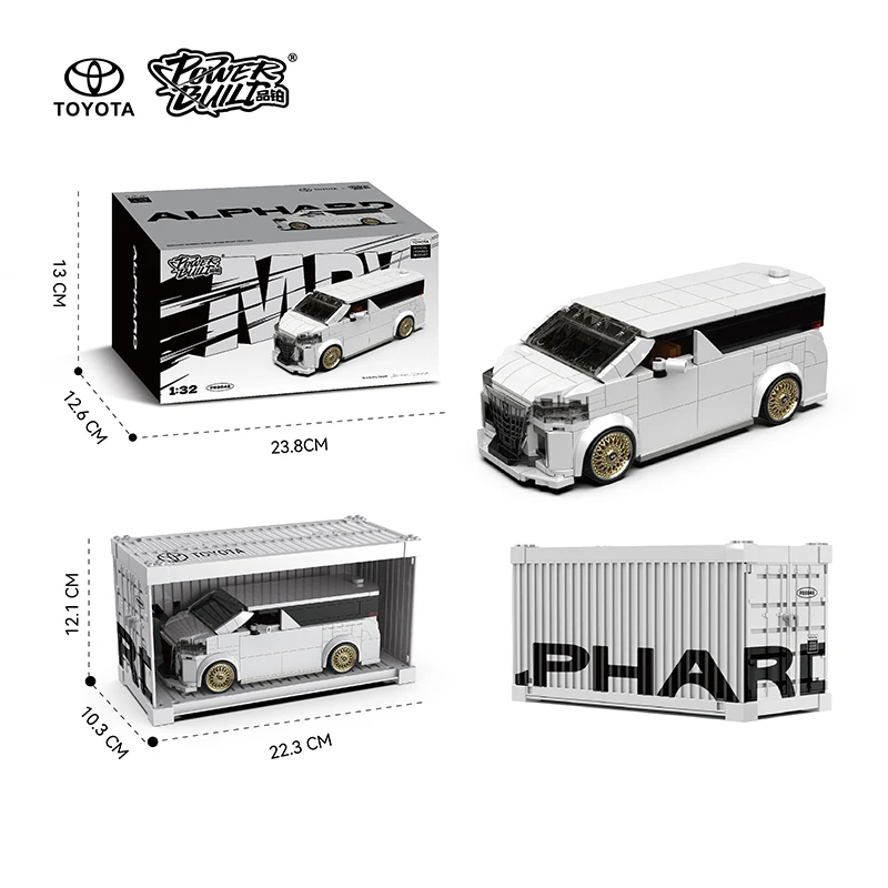 POWERBLOCK MOC PB8848 Toyota Alphard Car Model Buidling Blocks Luxury MPV Vehicle Collaboration Edition Kids Aults Toy Gift