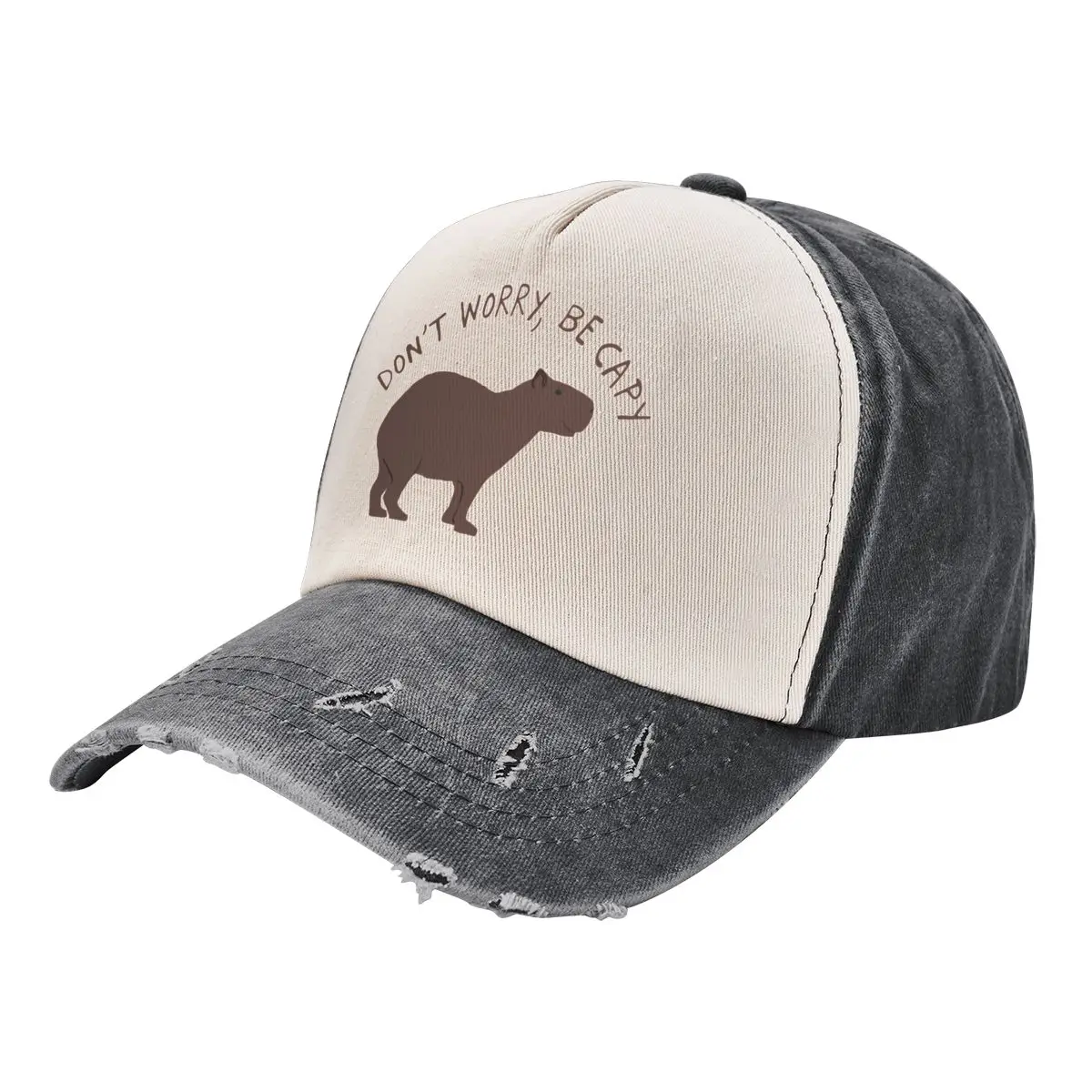 Don't Worry, Be Capy (Capybara) Baseball Cap Christmas Hat summer hat custom Hat Fashion Beach Women's Beach Men's