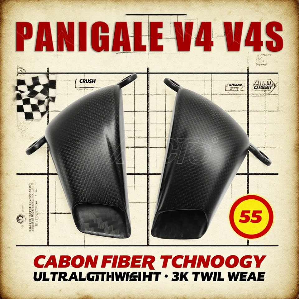 

NEW For Ducati Panigale Streetfighter V4 V4S Carbon Fiber Caliper Radiator Cover Air Ducts Brake Cooling Heat Sink Accessories