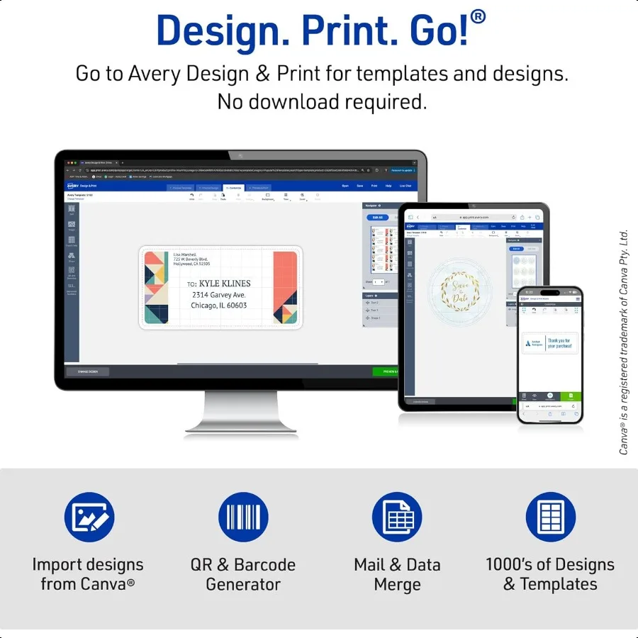Bedruckbare Versandetiketten mit sicherem Besorgung, 2 x 4 anpassbare Aufkleber, weiß, 100 leere Versandetiketten, ideal für den Versand