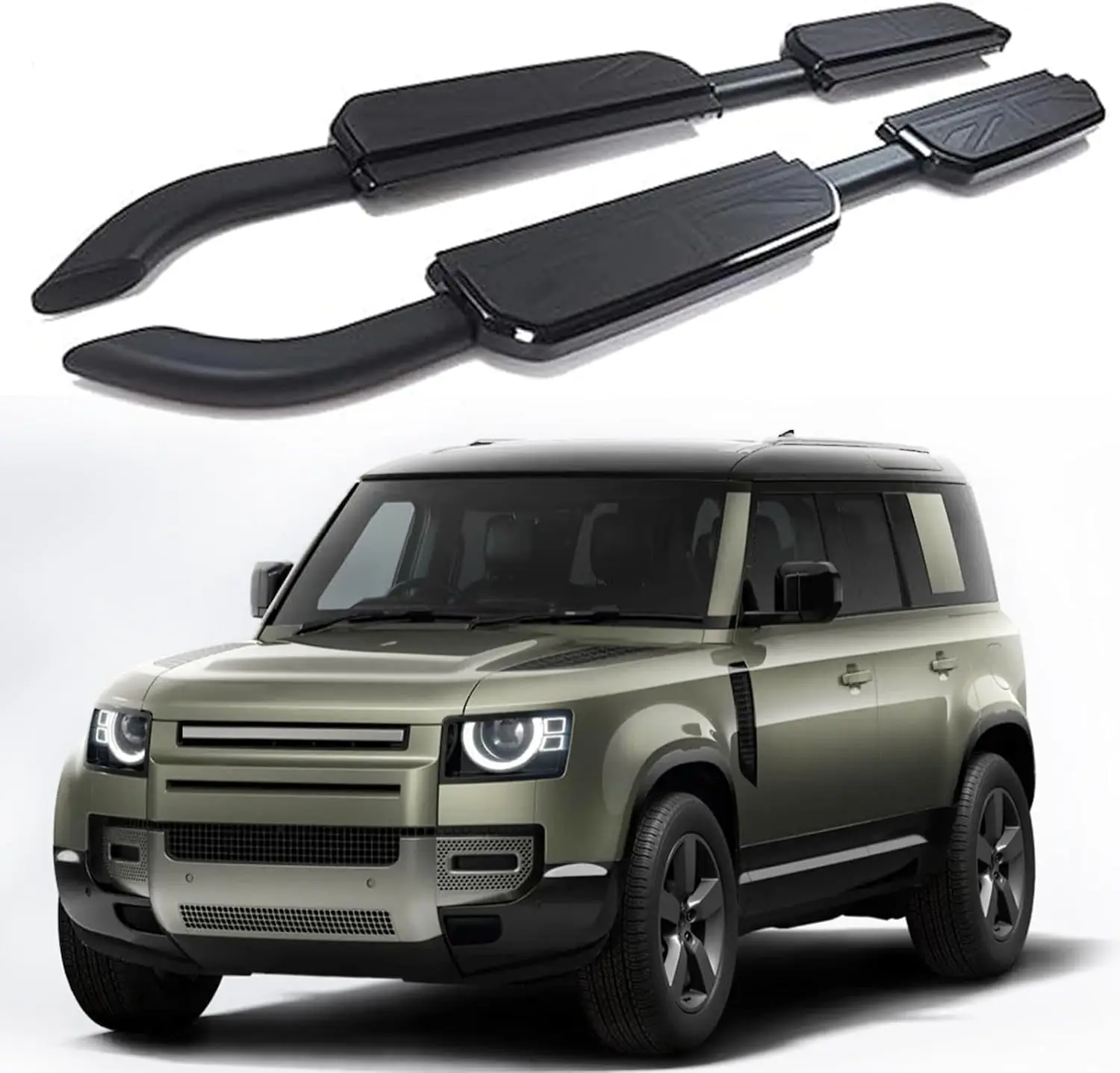 

2 шт. подходит для Defender 110 130 4Door 5Door 2020-2025 фиксированные подножки, боковые ступеньки, защитная планка для ног с кронштейнами
