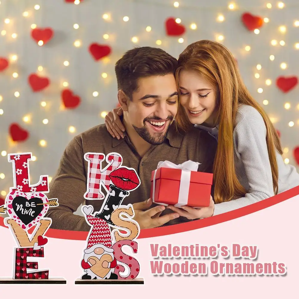 

Valentine's Day Decorations Romantic Tabletop Centerpiece Sign Table Valentines Love Signs Decorations Wooden X2L6