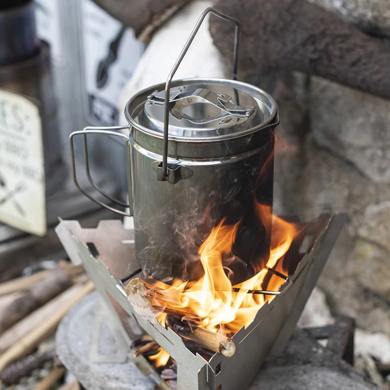 

Fire-Maple Camping Cooking Set Pot 1.2L, Stainless Steel Steamer, Outdoor Camping Picnic Backpack Cookware, Hanging Pot