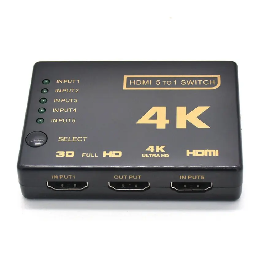 

DM-19 4k * 2k HDMI переключатель высокой четкости с дистанционным управлением на выходе 5 в 1 и переключателем 5 в 1