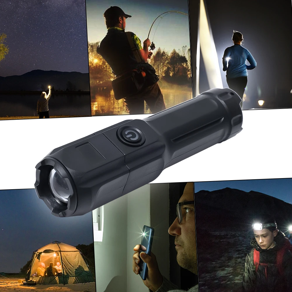 Powerful Mini Led Flashlight Multi-purpose Torch Lantern Built-in Battery Rechargeable Tactical Flashlights Outdoor Camping Lamp