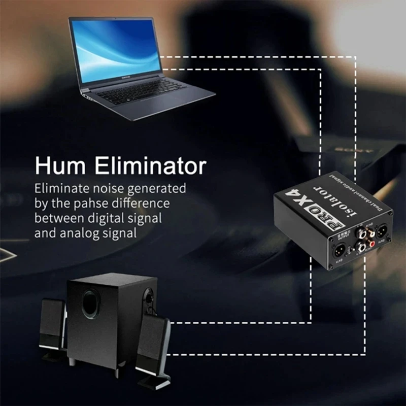 PRO X4 Multifunctional Audio Isolator, 6.5Mm 3.5Mm XLR Audio Noise Isolator, Current Acoustic Filter Ground Filter
