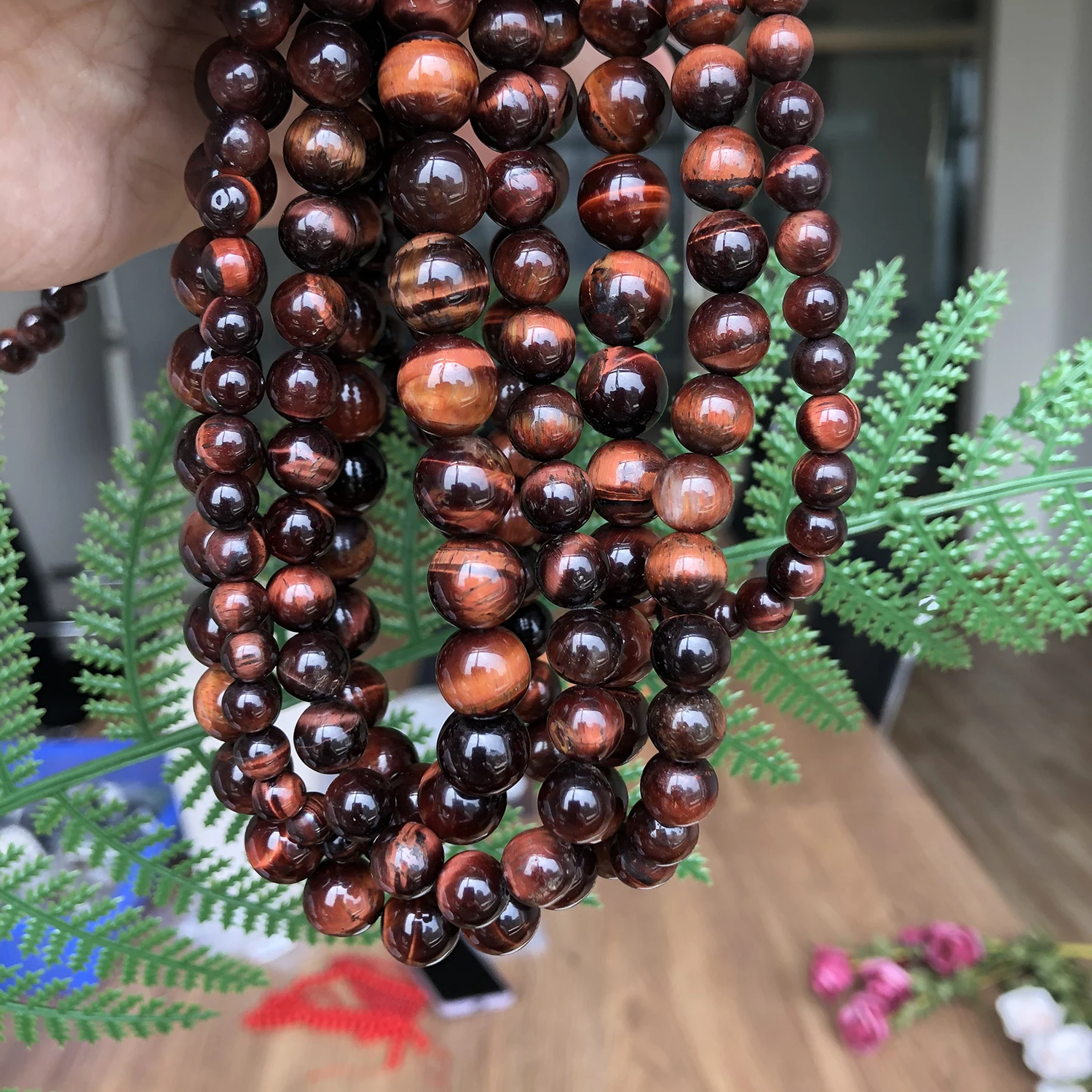 4/6/8/10/12mm Natural Stone Red Tiger Eye Beads Round Loose Spacer Beads Pick Size For DIY Making Bracelet Necklace Jewelry 15‘
