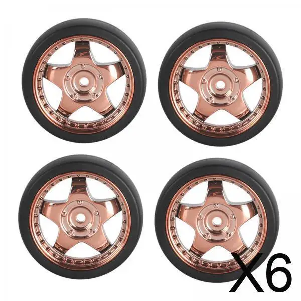

RC Car Accessories 1 18 Scale Gold Drift Tires Plastic Wheels for on Road RC Truck Model Parts