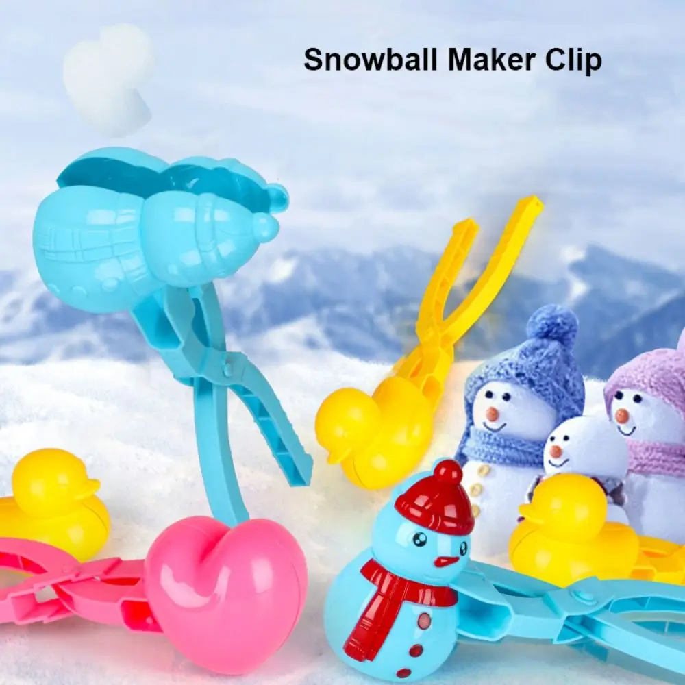 Outdoor Sneeuwbal Maker Clip Multistyles Plastic Zand Sneeuwbal Schimmel Speelgoed Hart Sneeuwvlok Eend Vorm Clip Tang voor Kinderen Volwassen