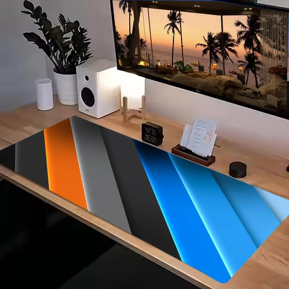 Colorful Stereo Diagonal Stripes Tech Style table mat laptop office desktop large size keyboard accessories mousepad