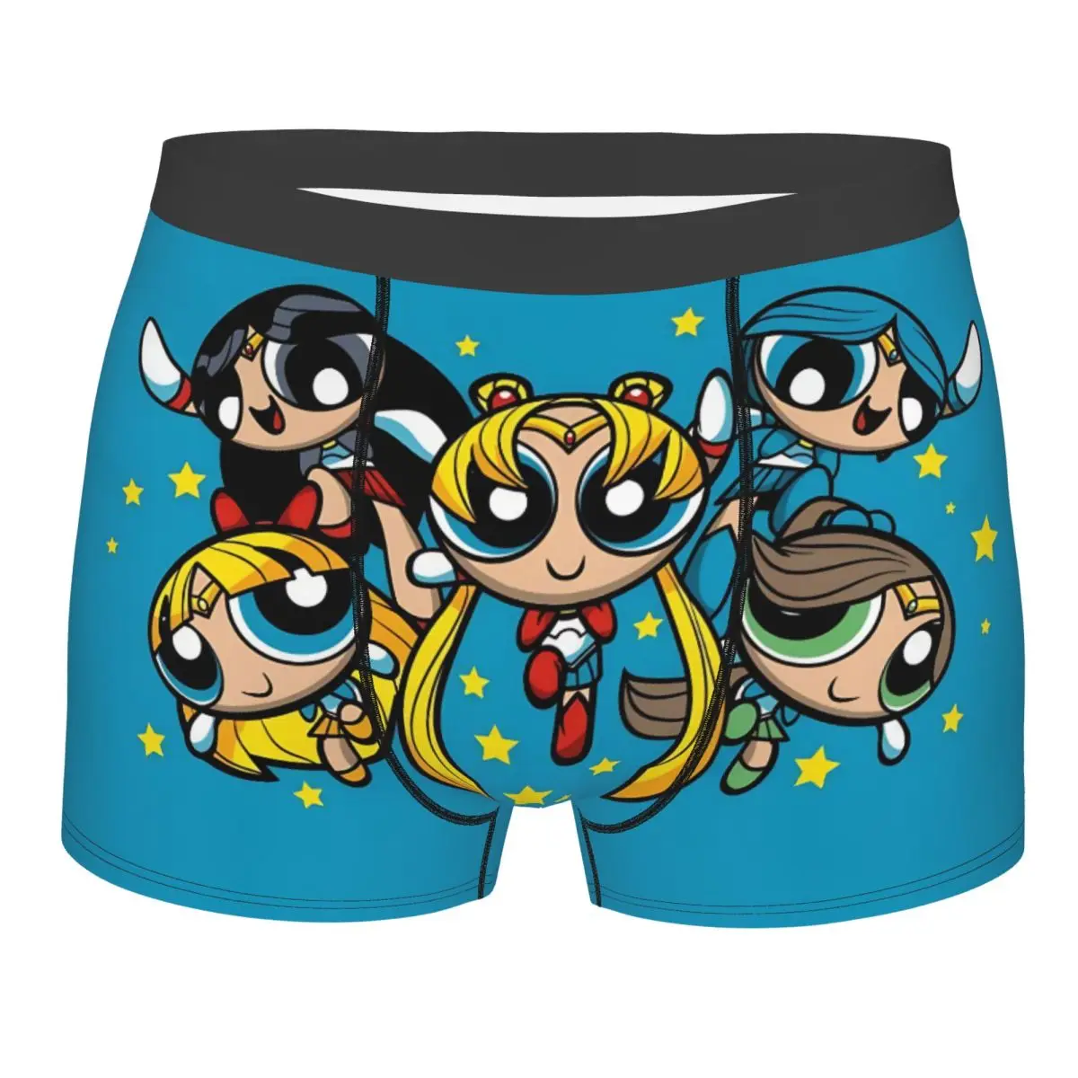 

Мужские трусы-боксеры с принтом Powerpuff Girls, сексуальные, с индивидуальным дизайном