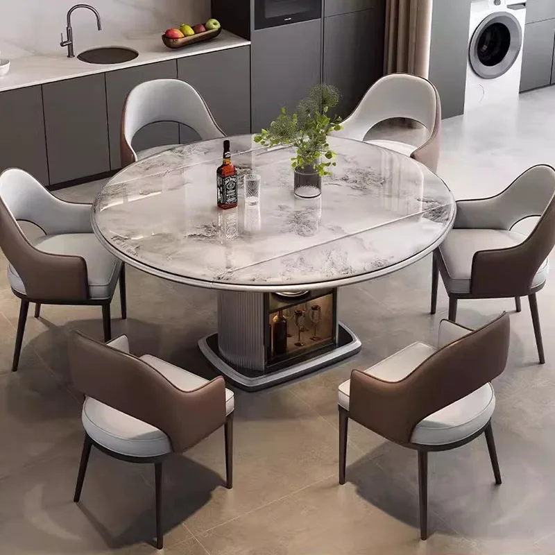 Round Chairs Dining Table Coffee Restaurant Kitchen Luxury Modern Dining Table Lounge Designer Mesas De Jantar Home Furniture
