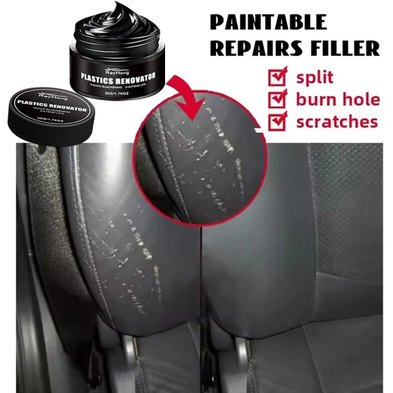 Car Interior Plastic Leather Scratch Repair Paste Anti-Aging Paste Automotive Tires Seats Steering Wheel Polishing Renovator set