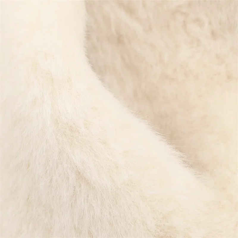 2025年レディース新作コート 秋スタイル ホワイト 長袖 ベルト付き フェイクファー ルーズオーバーコート エレガント 気質 ファッション 個性