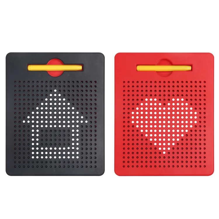 1 opakowanie, tablica magnetyczna ze stalową kulką, czerwono-czarna, dwustronna, graffiti, idealny prezent świąteczny.