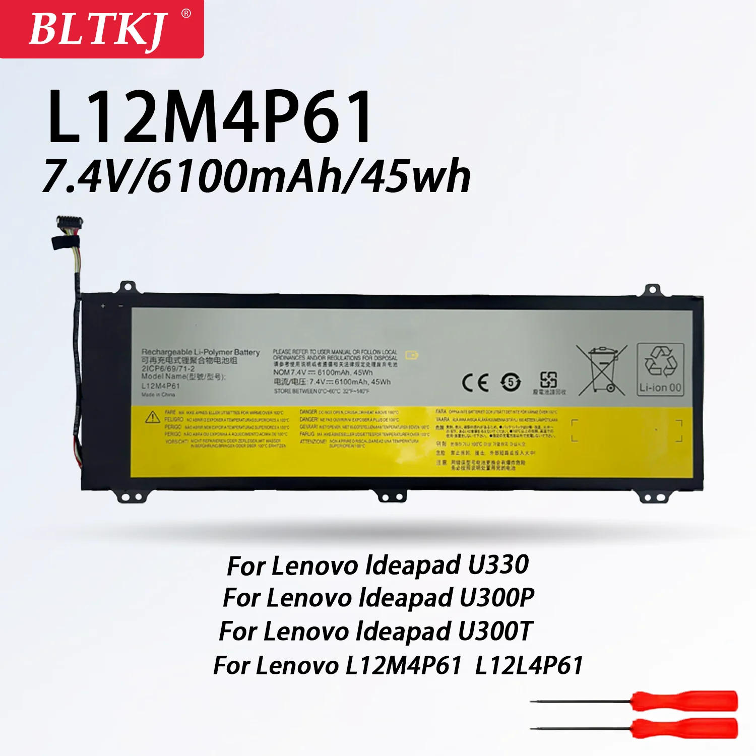 L12M4P61 Laptop Battery Rechargeable Laptop Battery for Lenovo IdeaPad U330P U430P U330T L12L4P61