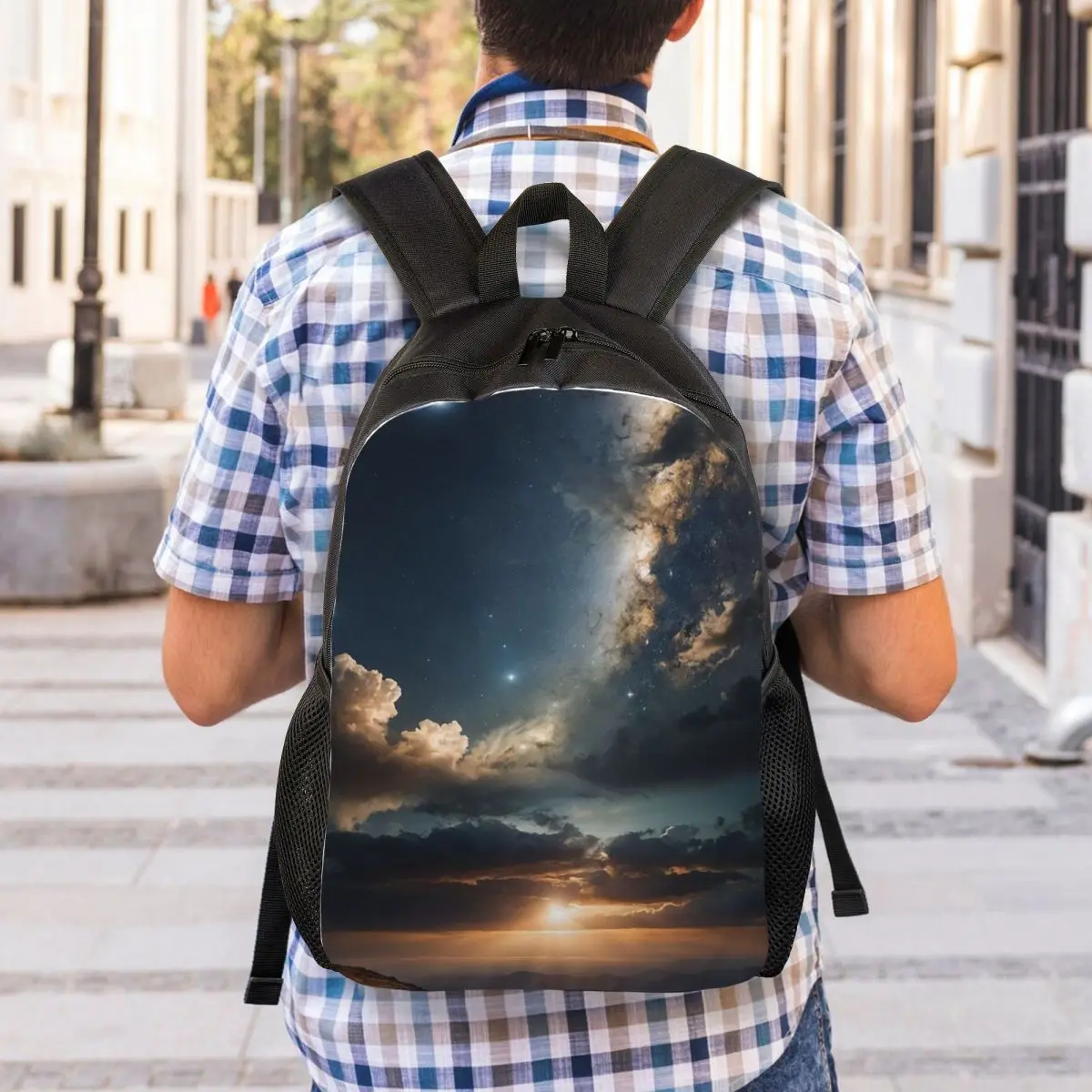 Starlit Sky Milky Way Starry Backpack Student Boys Girls BookBag School Bag Laptop Shoulder Bags