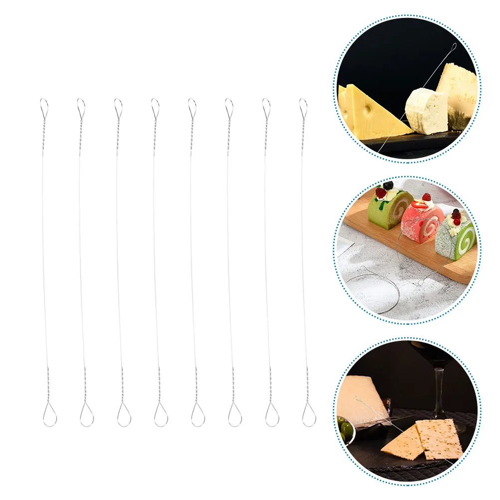 8Pcs Wire Cheese Slicer Stainless Steel Handheld Cutter for Food Shop Kitchen Dining Room Baking Cooking Gadgets